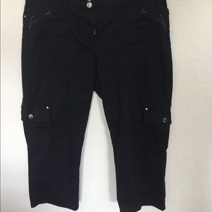 WHBM black cargo Capri pants